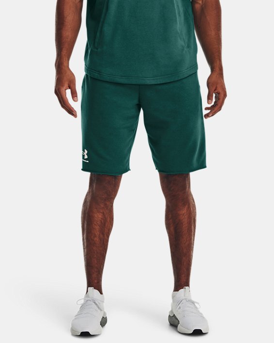 Short UA Rival Terry pour homme, Green, pdpMainDesktop image number 0